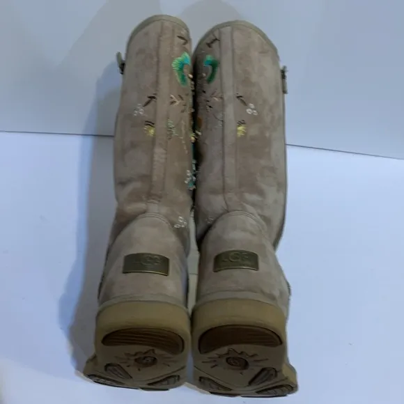 Floral Ugg Tall boot rare tan browns 5193