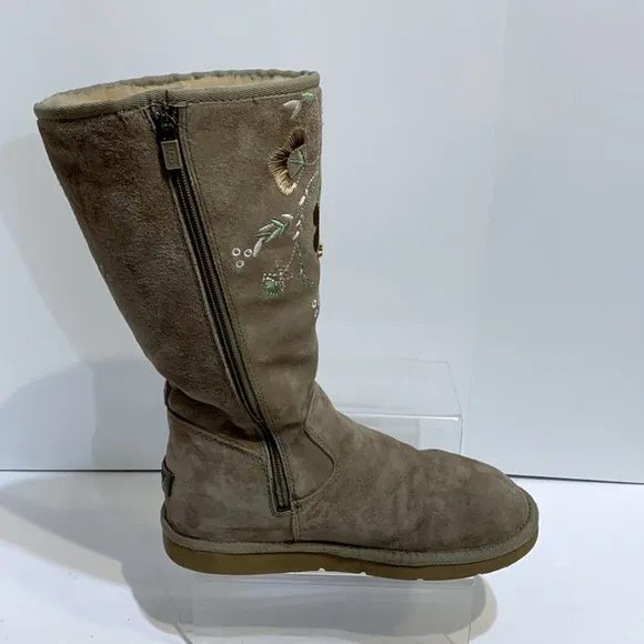 Floral Ugg Tall boot rare tan browns 5193