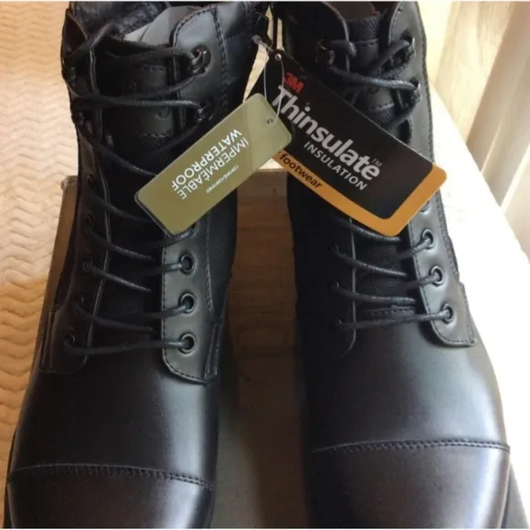 Floyd Men's Black 3M Thinsulate Isolant Waterproof Work Boots Size 9.5 Zip Up