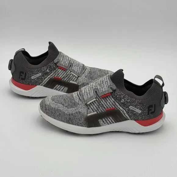 Footjoy HyperFlex BOA Mens 12M Golf Shoes Grey/Red StratoFoam Performance 51083