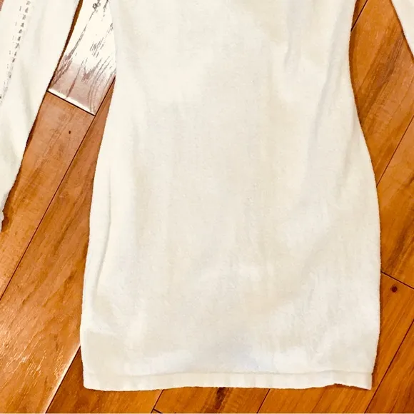 Free People boho sweater knit antique white ivory dress small cottage we