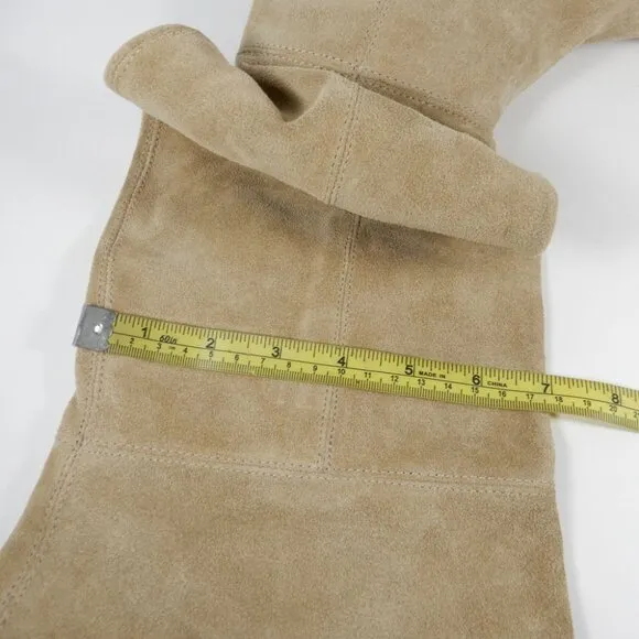 Free People London Calling Wedge Over-the-Knee Boots Size 37 7 Stone Suede NEW