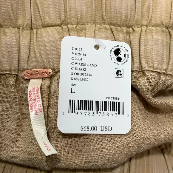 FREE PEOPLE Solar Flare Baja Warm Sand Tan Shorts NWT