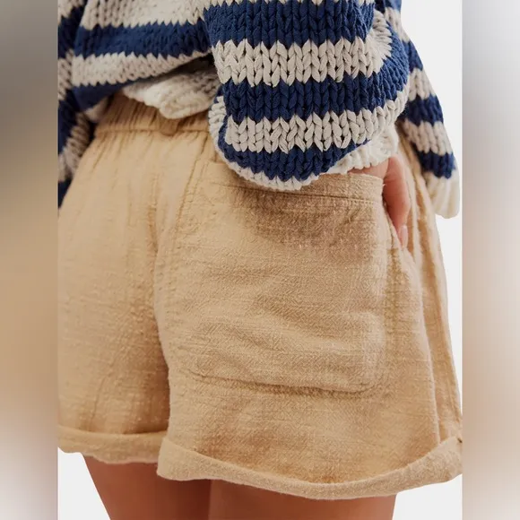 FREE PEOPLE Solar Flare Baja Warm Sand Tan Shorts NWT