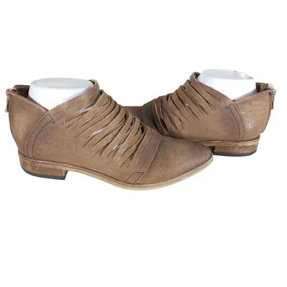 FREE PEOPLE Women's Lost Valley EU38 US7,5 Leather Cutout Booties Shoes