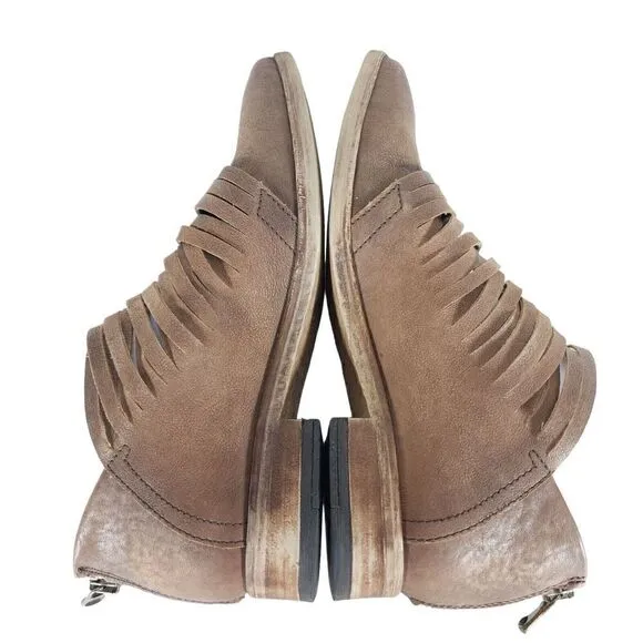 FREE PEOPLE Women's Lost Valley EU38 US7,5 Leather Cutout Booties Shoes
