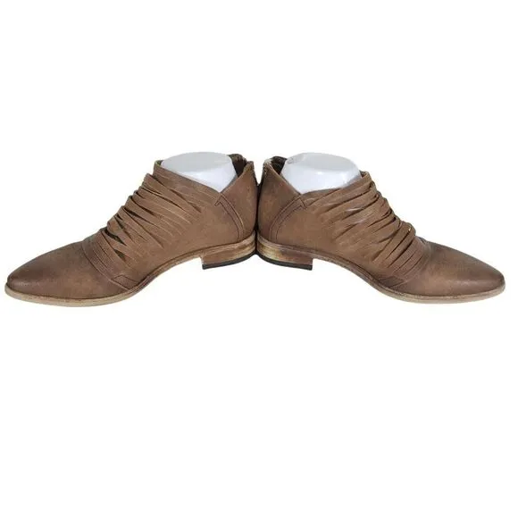 FREE PEOPLE Women's Lost Valley EU38 US7,5 Leather Cutout Booties Shoes