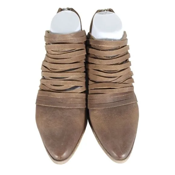 FREE PEOPLE Women's Lost Valley EU38 US7,5 Leather Cutout Booties Shoes