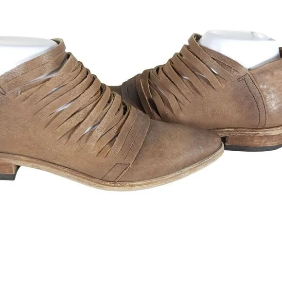 FREE PEOPLE Women's Lost Valley EU38 US7,5 Leather Cutout Booties Shoes