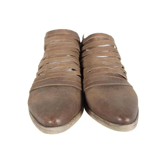 FREE PEOPLE Women's Lost Valley EU38 US7,5 Leather Cutout Booties Shoes