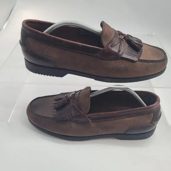 Freeman DDF Shoes Men’s Size 12W Paul‎  Kiltie Tassles Loafer Two Tone  Brown