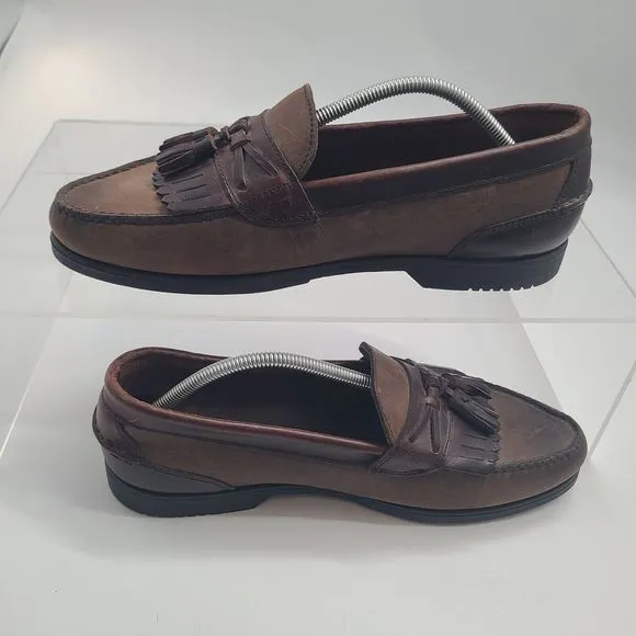 Freeman DDF Shoes Men’s Size 12W Paul‎  Kiltie Tassles Loafer Two Tone  Brown