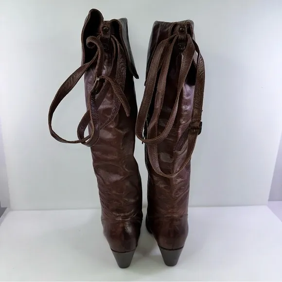 Frye Women's 77824 Brown Leather Tall Riding Boots - Size 8B