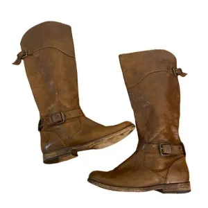 Frye Phillip Riding Boots Brown Leather Size 6