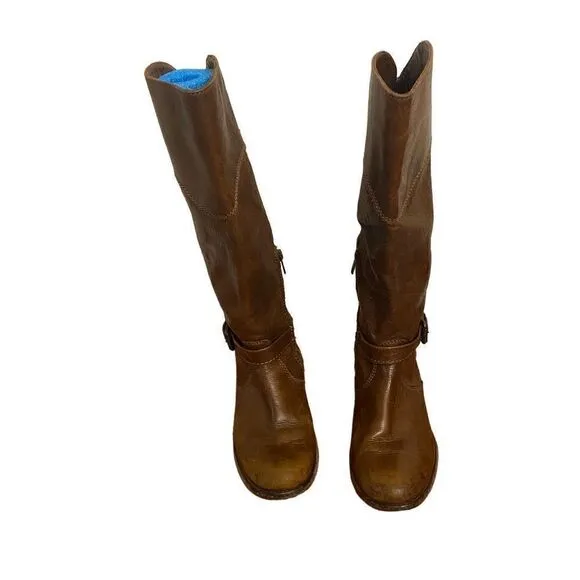 Frye Phillip Riding Boots Brown Leather Size 6