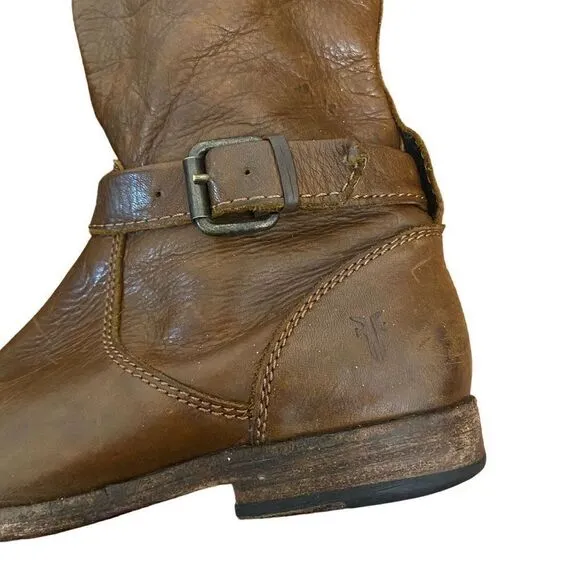 Frye Phillip Riding Boots Brown Leather Size 6