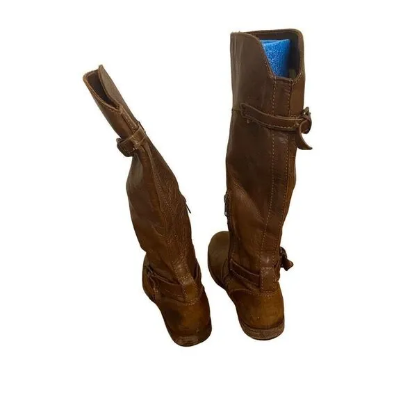 Frye Phillip Riding Boots Brown Leather Size 6
