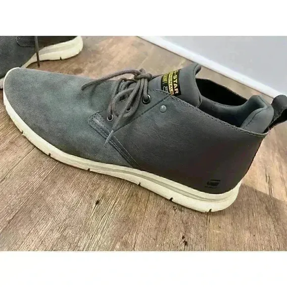 G-Star Raw Men's Hi-Top Suede Dark Gray Sneakers Size 12 Chukka Shoes