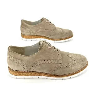 GABOR COMFORT OPTIFIT UNISEX TAN SUEDE LACE-UP WINGTIP OXFORD SNEAKER