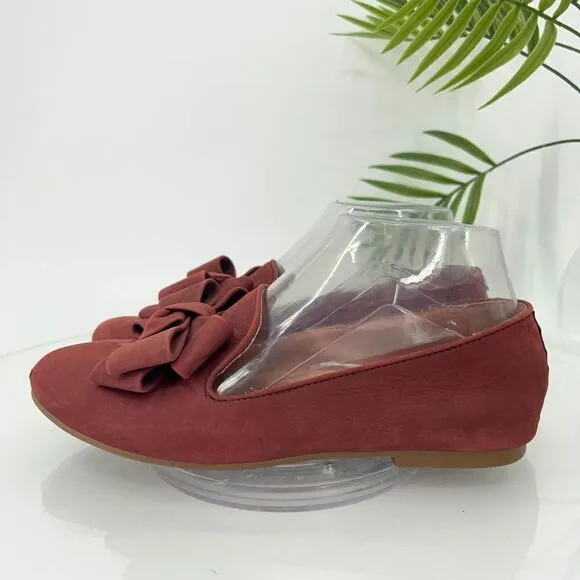 Gentle Souls Women’s 6.5 Eugene Ribbon Red Leather Flats Loafers Shoes Comfort