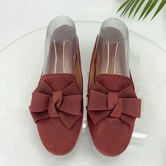 Gentle Souls Women’s 6.5 Eugene Ribbon Red Leather Flats Loafers Shoes Comfort