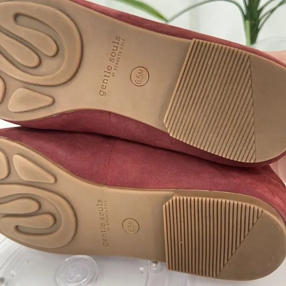 Gentle Souls Women’s 6.5 Eugene Ribbon Red Leather Flats Loafers Shoes Comfort