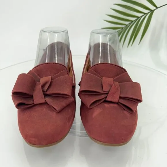 Gentle Souls Women’s 6.5 Eugene Ribbon Red Leather Flats Loafers Shoes Comfort