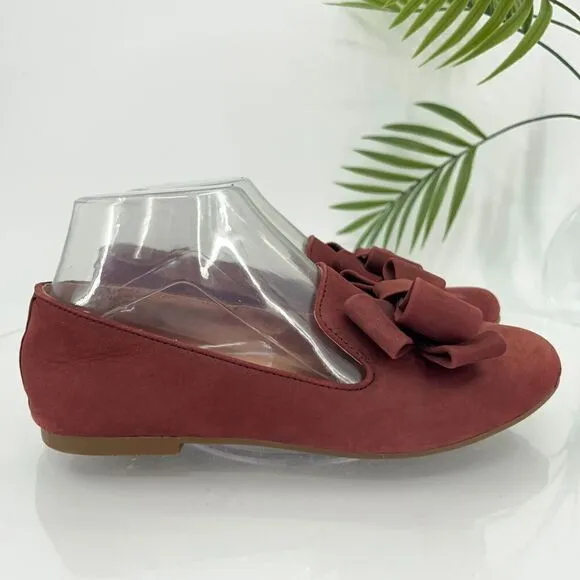 Gentle Souls Women’s 6.5 Eugene Ribbon Red Leather Flats Loafers Shoes Comfort
