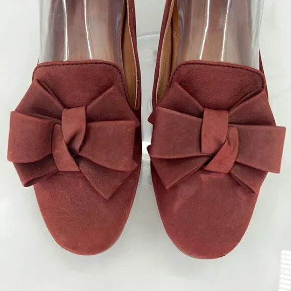 Gentle Souls Women’s 6.5 Eugene Ribbon Red Leather Flats Loafers Shoes Comfort