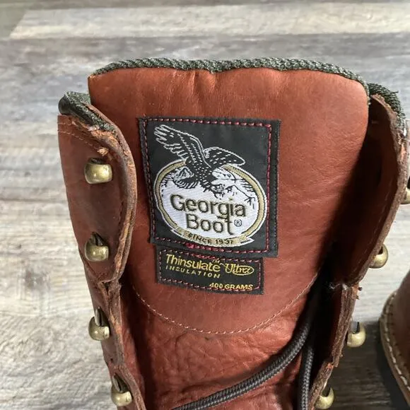 Georgia Boot Mens 8&quot; Renegade 400G Waterproof Steel Toe Work G8398 Size 9