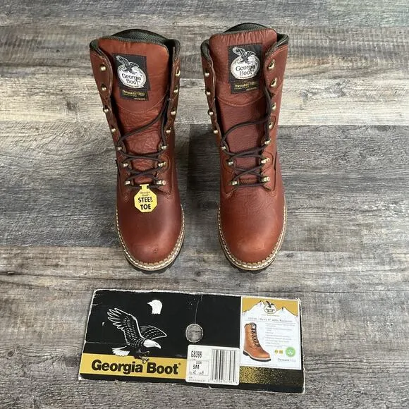 Georgia Boot Mens 8&quot; Renegade 400G Waterproof Steel Toe Work G8398 Size 9