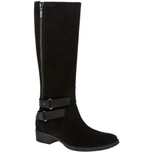 GEOX Waterproof Black Suede Leather Knee High Boots A11