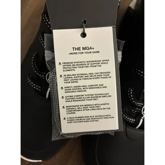 G/Fore MG4  Men Size 9.5 Distorted Black Checker Spikeless Comfort Golf Shoes