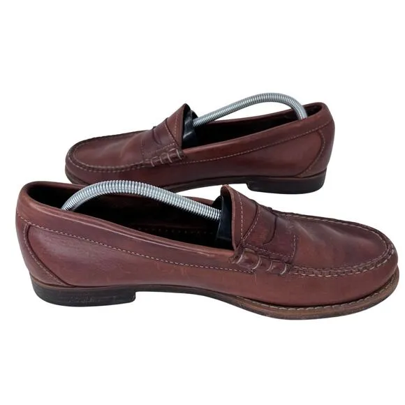 GH BASS Weejuns Larson Penny Loafer Shoes Leather Slip-On Brown Mens‎ Size 10.5