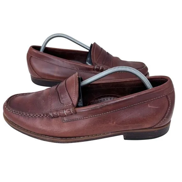 GH BASS Weejuns Larson Penny Loafer Shoes Leather Slip-On Brown Mens‎ Size 10.5