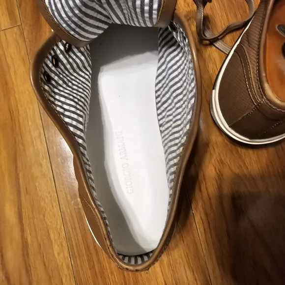 Giorgio Armani Brown Leather Men's Sneakers