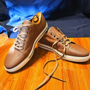 Giorgio Armani Brown Leather Men's Sneakers