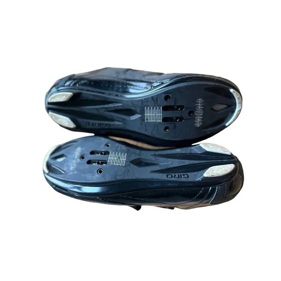 Giro Mens Treble II Road Bike Shoes Three Wide Straps Cycling Black Size 8.75