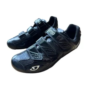Giro Mens Treble II Road Bike Shoes Three Wide Straps Cycling Black Size 8.75