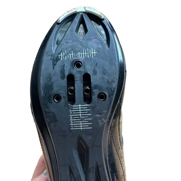 Giro Mens Treble II Road Bike Shoes Three Wide Straps Cycling Black Size 8.75