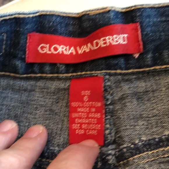 Gloria Vanderbilt blue denim button midi skirt