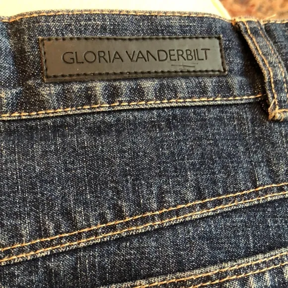 Gloria Vanderbilt blue denim button midi skirt