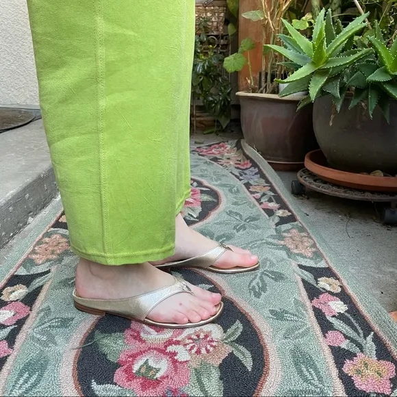 Gold Manolo Blahnik all leather shoes