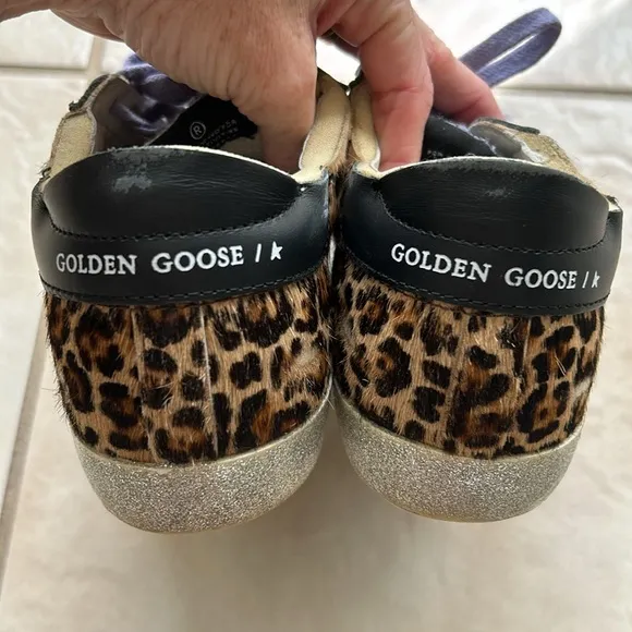 Golden Goose Leopard-Pattern Pony Hair &amp; Leather Sneakers