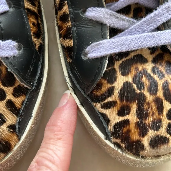 Golden Goose Leopard-Pattern Pony Hair &amp; Leather Sneakers