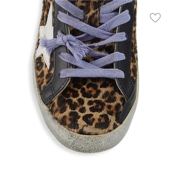 Golden Goose Leopard-Pattern Pony Hair &amp; Leather Sneakers