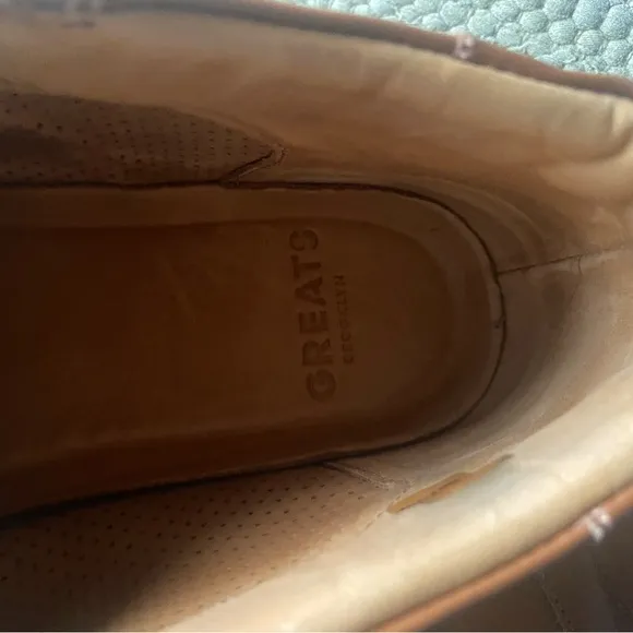 Greats Brooklyn Royale Mens 9 Tan Leather Sneakers Boots Shoes Italy