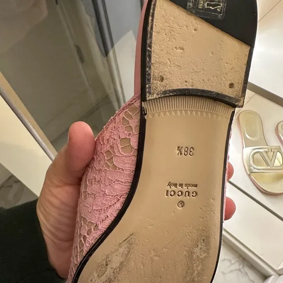 Gucci Pink Lace Women's Loafers