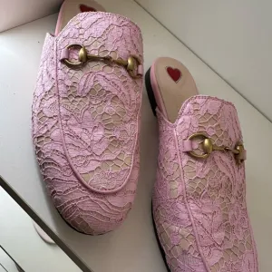 Gucci Pink Lace Women's Loafers