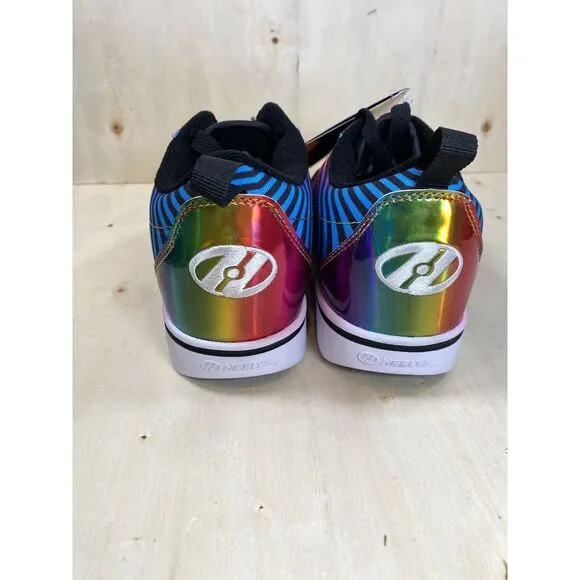 Heelys Youth Size 4 Rainbow Striped Skate Shoes‎ Canvas Lace Up NWT Shoes only
